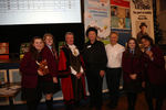 The winners, Hamilton College, with the Lord Mayor of Oxford, Wayne Mills and Frank Cottrell Boyce