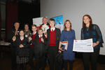 The Winners, Kingston Grammar School, with a cheque from MLS to help with travel costs